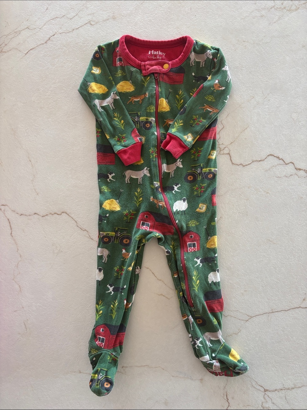 Hatley Green Farm Print Zippered Baby Sleeper